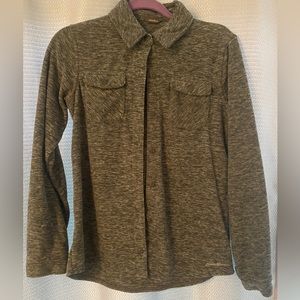 Grey fleece button up